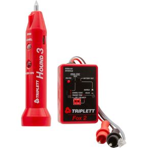 مجموعة تتبع الأسلاك ذات النغمات والمسبار الفاخرة من Triplett 3399 Fox & Hound تولد نغمات متعددة مع حساسية قابلة للتعديل للأسلاك الكهربائية وكابل LAN والهاتف، أسود
