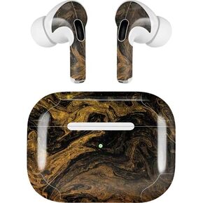 غلاف صوتي من Skinit متوافق مع Apple AirPods Pro (الجيل الثاني، 2022) مصمم في الأصل بتصميم أسود حجري in Kuwait