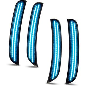 Bestview LED Side Marker Lights for Dodge Charger 2015-2023, Smoked Lens Front&Rear Bumper Turn Signal Lamp Assembly Kit accessories,Pack of 4(Pink Purple) in Kuwait