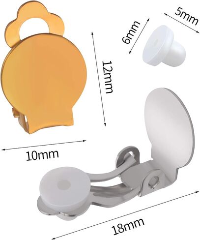 Aylifu Clip-on Earring Findings, 20pcs (10 Pairs) Round Flat Tray Earring Clips Blank Earring Setting Components with 20pcs Earring Pads for Non-Pierced Ears DIY Earring Making -Gold in Kuwait