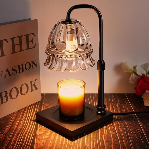 Candle Warmer Lamp with Timer &Dimmer, Adjustable Height Candle Wax Warmer Warming Lamp with 2x50W Bulbs for Scented Candles for Housewarming Bedroom Home Decor Mom Women Christmas Gift in Kuwait