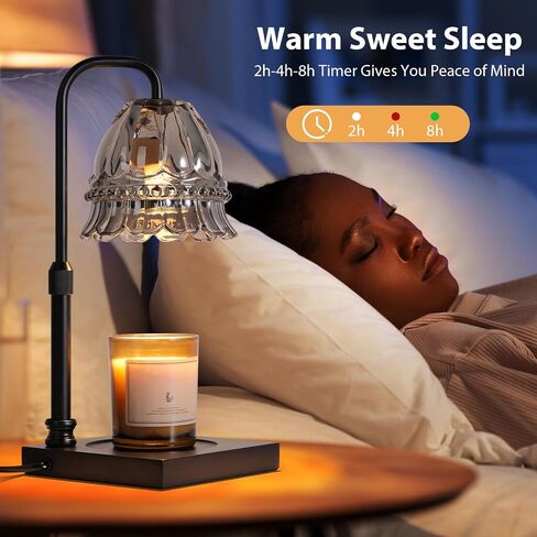 Candle Warmer Lamp with Timer &Dimmer, Adjustable Height Candle Wax Warmer Warming Lamp with 2x50W Bulbs for Scented Candles for Housewarming Bedroom Home Decor Mom Women Christmas Gift in Kuwait
