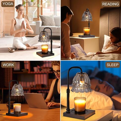 Candle Warmer Lamp with Timer &Dimmer, Adjustable Height Candle Wax Warmer Warming Lamp with 2x50W Bulbs for Scented Candles for Housewarming Bedroom Home Decor Mom Women Christmas Gift in Kuwait