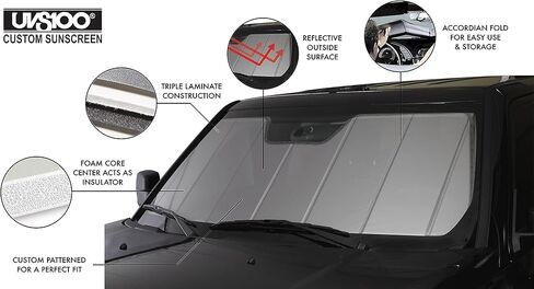 Covercraft UVS100 Custom Sunscreen | UV11202SV | Compatible with Select Volkswagen Jetta Models, Silver in Kuwait
