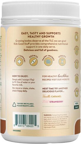 Nuzest - Kids Good Stuff - Vegan Smoothie Mix - Rich Chocolate - Multivitamin Nutritional Supplement Protein Shake - Dairy Free - Supporting Growth and Development - 225g/ 7.9 oz (15 Servings) in Saudi Arabia