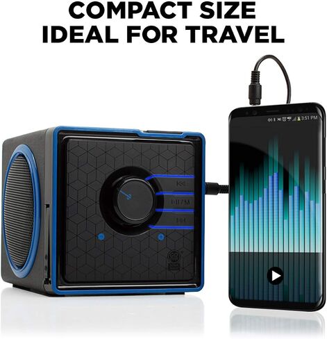 مكبر صوت بلوتوث لاسلكي محمول GOgroove BlueSYNC BX - مكبر صوت مدمج قابل لإعادة الشحن مع مدخلات NFC وAUX وUSB وميكروفون وأدوات التحكم في التشغيل لوسائط الفلاش، بطارية 4-6 ساعات (لاسلكي، فضي) in Kuwait