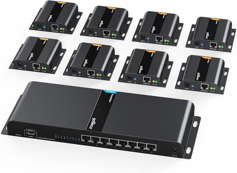 موزع موسع جوفانكو 1x2 منفذين HDMI عبر كابل إيثرنت CAT5e/CAT6/CAT7 مع جهاز تحكم بالأشعة تحت الحمراء (واحد في 2 خارج) - حتى 40 متر (130 قدم) عند 1080p 60 هرتز in Kuwait