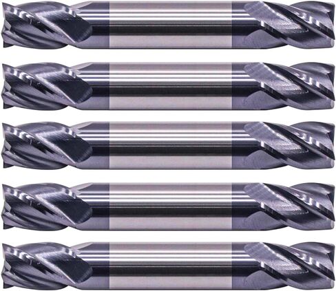 BestParts 5 قطع من مطاحن نهاية الكربيد الصلبة عالية الأداء - طرف مزدوج - مطلي بـ AlTiN، 4 فلوت، حلزون 35 درجة، قطر القطع 1/16 بوصة، قطر الساق 1/8 بوصة، طول القطع 1/8 بوصة، الطول الإجمالي 2 بوصة in Kuwait