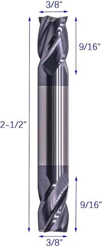 BestParts 5 قطع من مطاحن نهاية الكربيد الصلبة عالية الأداء - طرف مزدوج - مطلي بـ AlTiN، 4 فلوت، حلزون 35 درجة، قطر القطع 1/16 بوصة، قطر الساق 1/8 بوصة، طول القطع 1/8 بوصة، الطول الإجمالي 2 بوصة in Kuwait