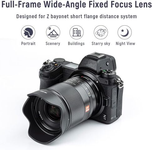 VILTROX AF 24 مللي متر f/1.8 F1.8 التركيز التلقائي إطار كامل زاوية واسعة عدسة الكاميرا لنيكون Z-Mount كاميرات عديمة المرآة Z6 II Z7 Z7 II Z50 Z5 ZFC in Saudi Arabia