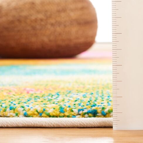 SAFAVIEH Watercolor Collection Runner Rug - 2'3" x 6', Orange & Green, Colorful Boho Abstract Design, Non-Shedding & Easy Care, Ideal for High Traffic Areas in Living Room, Bedroom (WTC619D) in Saudi Arabia