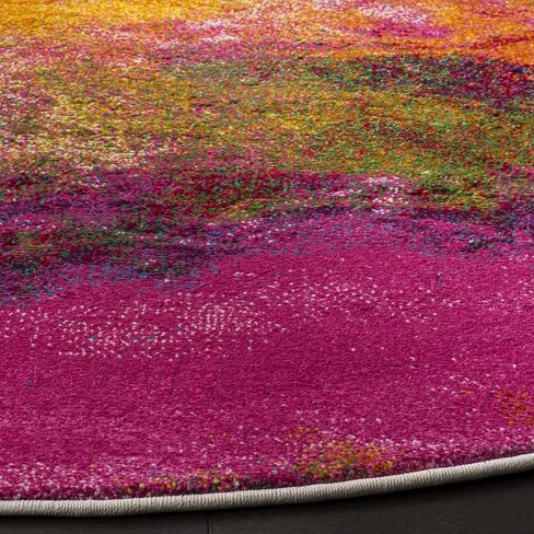 SAFAVIEH Watercolor Collection Runner Rug - 2'3" x 6', Orange & Green, Colorful Boho Abstract Design, Non-Shedding & Easy Care, Ideal for High Traffic Areas in Living Room, Bedroom (WTC619D) in Saudi Arabia