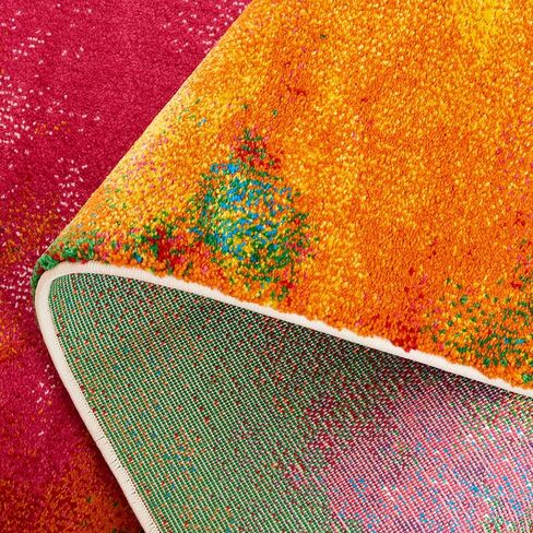 SAFAVIEH Watercolor Collection Runner Rug - 2'3" x 6', Orange & Green, Colorful Boho Abstract Design, Non-Shedding & Easy Care, Ideal for High Traffic Areas in Living Room, Bedroom (WTC619D) in Saudi Arabia