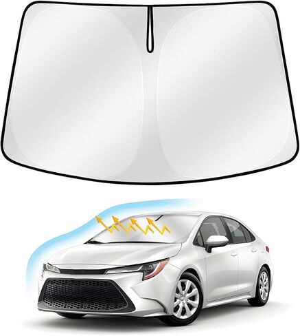 Windshield Sun Shade for Toyota Corolla 2019-2024, Foldable Front Window Cover for Toyota Corolla Accessories, Windshield Shade for Corolla 2021 2022 2023 Sun Visor Protector Block UV Rays in Kuwait