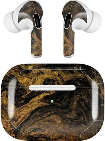 غلاف صوتي من Skinit متوافق مع Apple AirPods Pro (الجيل الثاني، 2022) مصمم في الأصل بتصميم أسود حجري in Kuwait