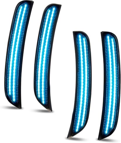 Bestview LED Side Marker Lights for Dodge Charger 2015-2023, Smoked Lens Front&Rear Bumper Turn Signal Lamp Assembly Kit accessories,Pack of 4(Pink Purple) in Kuwait