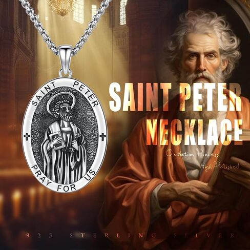 Saint Florian FireFighter Necklace 925 Sterling Silver Religion Patron Saint Florian Medal Amulet Protection Jewelry for Men Dad with Jewelry Box in Saudi Arabia