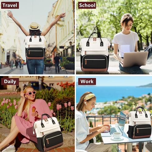 Backpack for Women Work Bags: 15.6 inch Laptop Backpack Purse Waterproof Backpacks with USB Charger College Bookbag Casual Business Computer Backpack for Travel Nurse Teacher in Kuwait