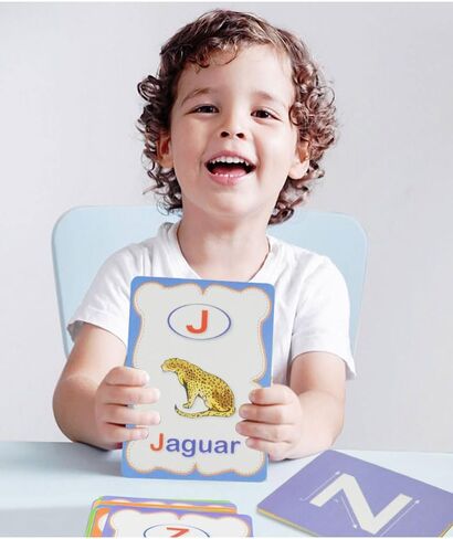 Erasable English Alphabet flashcards. - Write and Wipe Laminated ABCD Letter Tracing Practice Card for Kindergarten (26 Flashcards with Marker) (English Version) in Kuwait