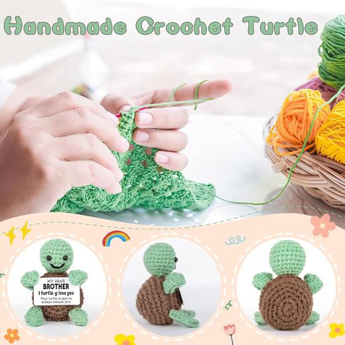 Mini Funny Turtle Sister Gifts from Sister Brother, Soul Sister Friend Gifts for Women Girls, Small Birthday Christmas Sister Gifts Presents, Love Cute Sister Stuff Things, Handmade Crochet Turtle in Kuwait