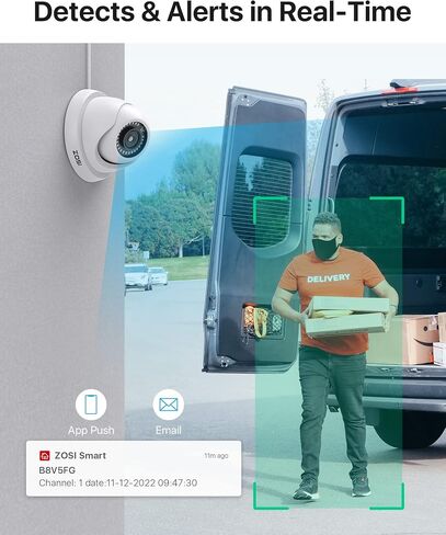 zosi 4 حزمة hd-tvi 1920tvl 1080p كاميرا أمن المنزل في الهواء الطلق داخلي، كاميرا مراقبة CCTV مقاومة للطقس مع رؤية ليلية طويلة 80 قدمًا وزاوية عرض 90 درجة in Saudi Arabia