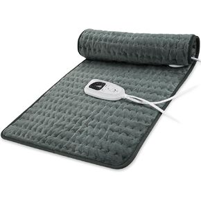 Heating pad Electric Heat Pad for Back Pain and Cramps Relax - Electric Heat Pad with 6 Heat Settings -Auto Shut Off (Silver Gray, 33“x17")
