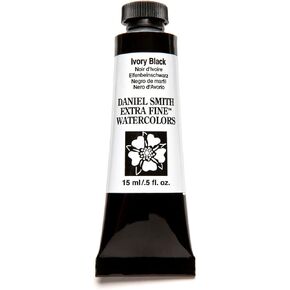 Daniel Smith Extra Fine Watercolor Paint, 15ml Tube, Ivory Black, 284600048, 0.5 Fl Oz (Pack of 1)