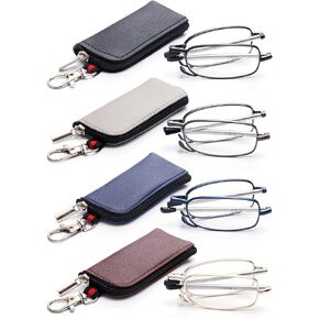 3 Pack pocket Folding Reading Glasses Blue Light Blocking Foldable Spring Hinge Readers for Women Men