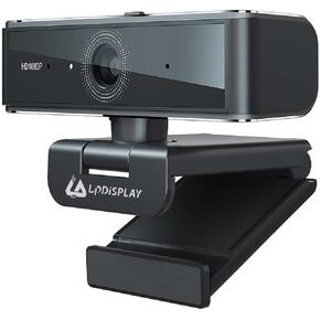 كاميرا ويب LPDISPLAY 1080P مع ميكروفون، وكاميرا ويب USB 60 إطارًا في الثانية و2 ميكروفونات مع غطاء للخصوصية، وعرض 90 درجة، وكاميرا ويب عالية الدقة بحلقة قابلة للتعديل بثلاثة ألوان لمؤتمرات الألعاب على سطح المكتب والكمبيوتر المحمول Mac
