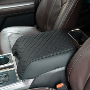 غطاء وحدة التحكم المركزية متوافق مع 2021 2022 2023 2024 2025 Ford F150، غطاء مسند ذراع من جلد البولي يوريثان المضاد للخدش للسيارة، ملحقات داخلية لغطاء وحدة التحكم الوسطى (وحدة تحكم سطح العمل فقط)