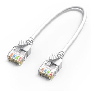 كابل إيثرنت JUXINICE Cat6 نحيف ومرن وخفيف، كابل شبكة LAN مجدول عالي السرعة من النايلون للسفر أو المودم/جهاز التوجيه/الألعاب/الكمبيوتر الشخصي أسود - 20 قدم