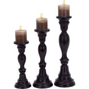 حامل الشموع Deco 79 خشبي, Green, 19 by 15 by 11-Inch