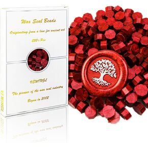 200 Pcs Wax Seal Beads,Sealing Wax Beads,Refilling Octagon Wax Beads for Wax Seal Stamp,Cards,Wedding Invitations,Wine Packages,Gift Wrapping,Letter Sealing (Sakura Red) in Kuwait