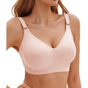 Womens Comfortable Wireless Bras with Support and Lift Seamless Push up Back Smoothing Comfort Everyday Bra in Kuwait