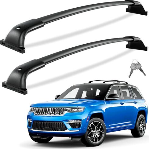 260lbs Lockable Roof Racks Cross Bars Compatible with Jeep Compass 2018-2025, Aluminum Heavy Duty Roof Rails Crossbars Rooftop Cargo Basket Carrier Bag Luggage Rails Kayak Canoe Snowboard in Kuwait