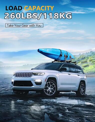 260lbs Lockable Roof Racks Cross Bars Compatible with Jeep Compass 2018-2025, Aluminum Heavy Duty Roof Rails Crossbars Rooftop Cargo Basket Carrier Bag Luggage Rails Kayak Canoe Snowboard in Kuwait