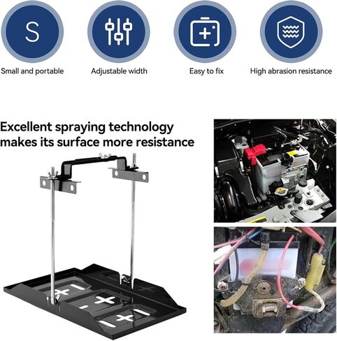 Battery Hold Down Kit Adjustable Battery Tray Universal Battery Box Battery Tie Down Holder with Stainless Steel Bracket Clamp for Boat, Car, Marine in Kuwait