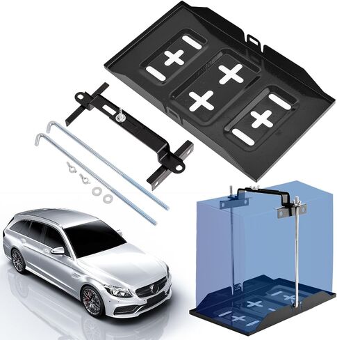 Battery Hold Down Kit Adjustable Battery Tray Universal Battery Box Battery Tie Down Holder with Stainless Steel Bracket Clamp for Boat, Car, Marine in Kuwait