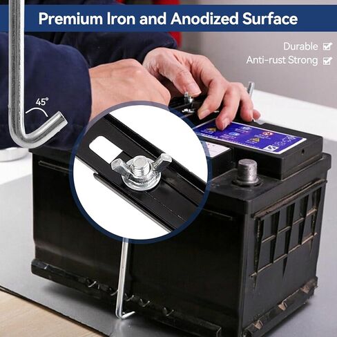 Battery Hold Down Kit Adjustable Battery Tray Universal Battery Box Battery Tie Down Holder with Stainless Steel Bracket Clamp for Boat, Car, Marine in Kuwait