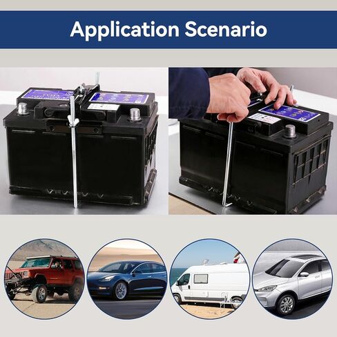 Battery Hold Down Kit Adjustable Battery Tray Universal Battery Box Battery Tie Down Holder with Stainless Steel Bracket Clamp for Boat, Car, Marine in Kuwait