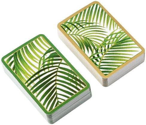 Caspari Palms Large Type Playing Cards-2 Decks Included, Regular, Multicolor (PC126J) in Kuwait