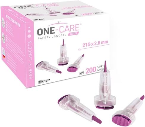 ONE-CARE Opti Safety Lancets Top Button Activated, 23G x 1.8mm, 200 Count in Saudi Arabia