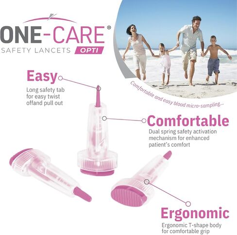 ONE-CARE Opti Safety Lancets Top Button Activated, 23G x 1.8mm, 200 Count in Saudi Arabia