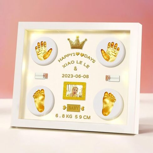 Baby Handprint and Footprint Makers Kit Keepsake Hands Casting kit, Newborn Baby Nursery Memory Art Photo Frame Kit Baby Registry Search Baby Shower Picture Frames for New Parents in Saudi Arabia
