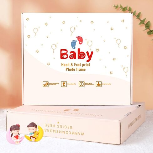 Baby Handprint and Footprint Makers Kit Keepsake Hands Casting kit, Newborn Baby Nursery Memory Art Photo Frame Kit Baby Registry Search Baby Shower Picture Frames for New Parents in Saudi Arabia