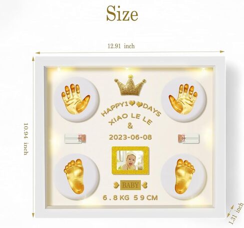 Baby Handprint and Footprint Makers Kit Keepsake Hands Casting kit, Newborn Baby Nursery Memory Art Photo Frame Kit Baby Registry Search Baby Shower Picture Frames for New Parents in Saudi Arabia
