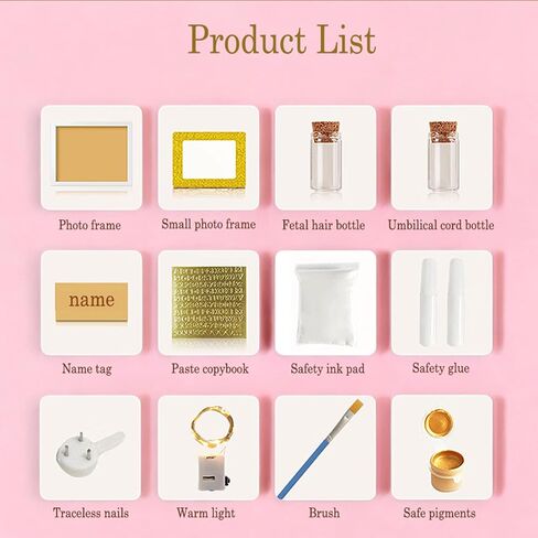 Baby Handprint and Footprint Makers Kit Keepsake Hands Casting kit, Newborn Baby Nursery Memory Art Photo Frame Kit Baby Registry Search Baby Shower Picture Frames for New Parents in Saudi Arabia