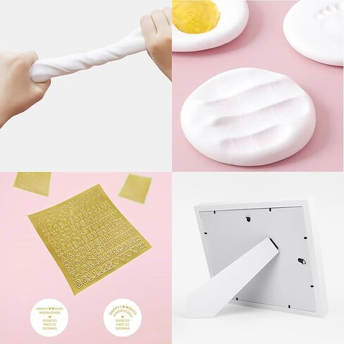 Baby Handprint and Footprint Makers Kit Keepsake Hands Casting kit, Newborn Baby Nursery Memory Art Photo Frame Kit Baby Registry Search Baby Shower Picture Frames for New Parents in Saudi Arabia