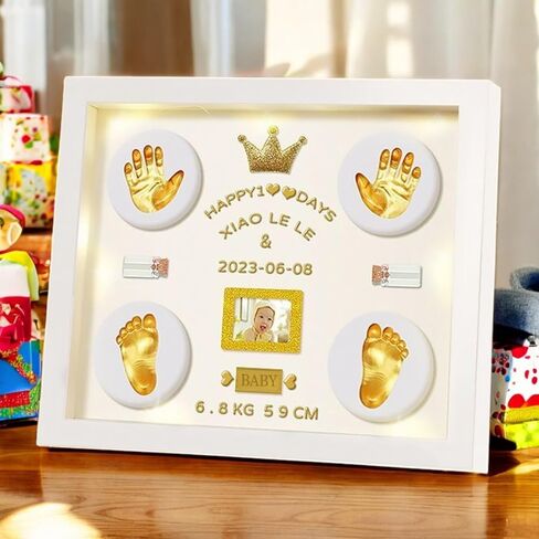 Baby Handprint and Footprint Makers Kit Keepsake Hands Casting kit, Newborn Baby Nursery Memory Art Photo Frame Kit Baby Registry Search Baby Shower Picture Frames for New Parents in Saudi Arabia