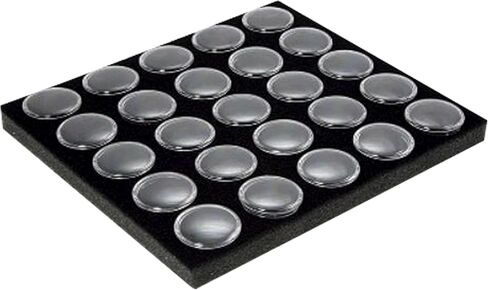Novel Box 24 Count Gem, Mineral, Specimen Jar Display Foam Insert in Black (14.5X7.8X0.75) in Kuwait